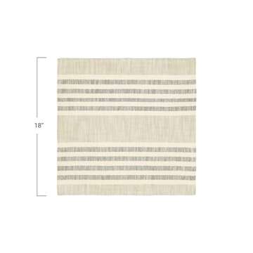 Creative Co-Op Taupe, Black & Cream Striped Cotton Woven Napkins (Set of 4 Pieces)