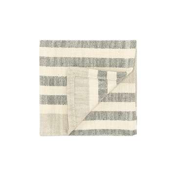 Creative Co-Op Taupe, Black & Cream Striped Cotton Woven Napkins (Set of 4 Pieces)