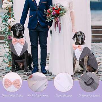 Dog Tuxedo Suit and Bow Tie Set for All Breeds