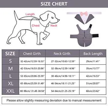 Dog Tuxedo Suit and Bow Tie Set for All Breeds