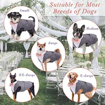 Dog Tuxedo Suit and Bow Tie Set for All Breeds