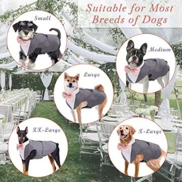 Dog Tuxedo Suit and Bow Tie Set for All Breeds