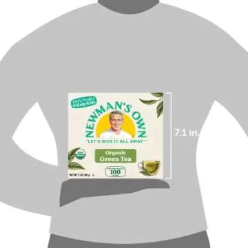Newman's Own Organic Green Tea with 100 Individually Wrapped Tea Bags Per Box (Pack of 2) USDA Certified Contains Caffeine Brew Hot