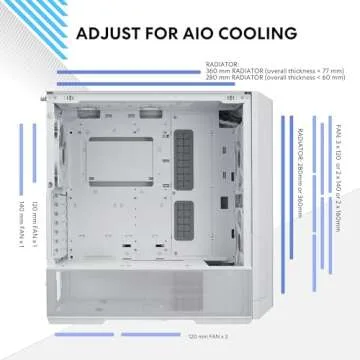 Lian Li Lancool 216 Mid-tower case with high cooling performance - Includes dual front 160MM PWM fans and 1 rear 140MM PWM fan - Airflow focused - Up to 10 fans (LANCOOL 216R-W WHITE)