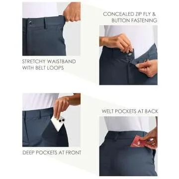 SANTINY Women's 5" Golf Shorts with Pockets Quick Dry Stretch Work Outdoor Hiking Shorts for Women Casual Summer (Dusty Blue_S)