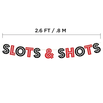 Casino Themed Glitter Banner for Parties and Events