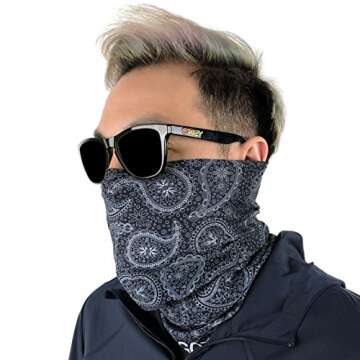 Paisley Face Mask - Sun Wind Dust Protection Reusable Mask for Men & Women - Works as Neck Gaiter, H...