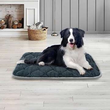 furrybaby Dog Bed Mat Flat Crate Mat with Anti-Slip Bottom Machine Washable Pet Kennel Pad for Dog S...