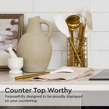 Stunning Gold Kitchen Utensils Set – 7 Premium Silicone Tools