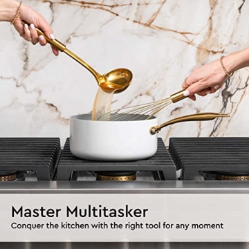 Stunning Gold Kitchen Utensils Set – 7 Premium Silicone Tools