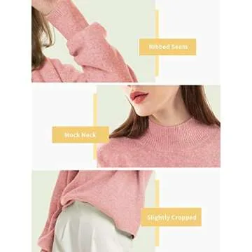 Soft Woolen Bloom Mock Neck Sweater for Women
