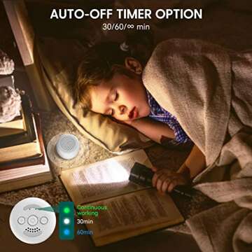 Babelio White Noise Sound Machine for Adults Kids Baby, Mini, 15 Non-looping Sounds, Timer, Memory Function, Easy to Pocket and Travel White 2 Pack