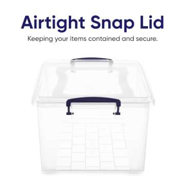 Superio Clear Storage Container with Lid, 16 Quart Plastic Bin for organization, Non-Toxic, BPA Free, Odor-Free, Stackable Latch Box organizer for Home, Dorm, Classroom, Garage, Closet (16 Quart)