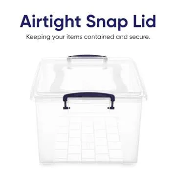 Superio Clear Storage Container with Lid, 16 Quart Plastic Bin for organization, Non-Toxic, BPA Free, Odor-Free, Stackable Latch Box organizer for Home, Dorm, Classroom, Garage, Closet (16 Quart)