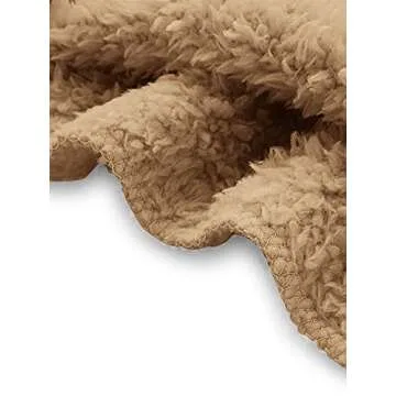 SweatyRocks Women's Khaki Hooded Dolman Sleeve Faux Fur Cardigan Coat for Winter Camel XL