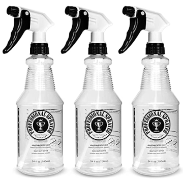 24oz Plastic Spray Bottles - 3 Pack with Adjustable Nozzle