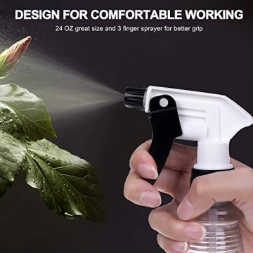 24oz Plastic Spray Bottles - 3 Pack with Adjustable Nozzle