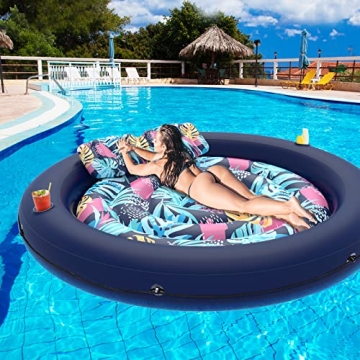 LUSVNEX Tanning Pool Lounger Float for Ultimate Relaxation