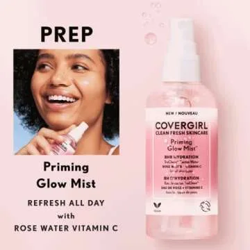COVERGIRL Clean Fresh Skincare Priming Glow Facial Mist - Hydrating Rose Water & Vitamin C