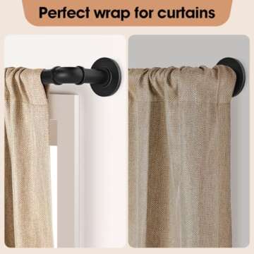 1 Inch Industrial Curtain Rods, Blackout Wrap Around Curtain Rod, for Indoor and Outdoor, Simple Design