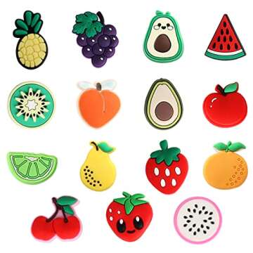 mortd Fruits Shoe Decoration Charms, 30PCS Fruit Vegetables Theme Charms for Shoe Wristband, Cherry ...
