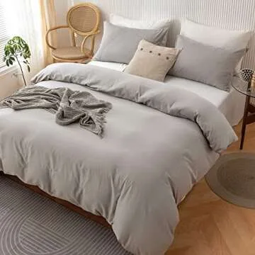 HeimenAogo Extra-Long Staple Cotton Duvet Cover Set California King, Ultra Soft and Breathable Comforter Cover with Zipper Closure, High Thread Count Egyptian Cotton Blanket Cover 3pcs, Micro Chip