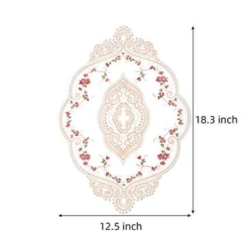 AVLA 6 Pack Lace Placemats, Retro French Style Cup Mat, Embroidered Dinning Table Place Mats, Fashio...