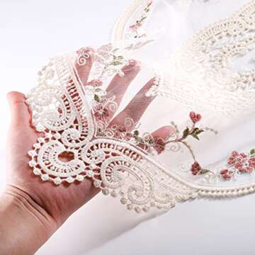 AVLA 6 Pack Lace Placemats, Retro French Style Cup Mat, Embroidered Dinning Table Place Mats, Fashionable Flower Vintage Crochet Lunchmat Doilies, Hollow Vase Mat for Home Kitchen Wedding Decoration