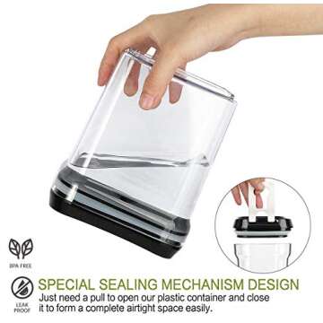 Airtight Food Storage Containers - M MCIRCO 7 Pieces BPA Free Plastic Containers with Upgraded Durable Lids - for Kitchen Organization and Storage, Include 20 Labels, 1 Marker and 4 Measuring Tools