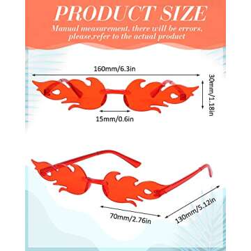 Hoteam Fire Flame Sunglasses - Pack of 24 for Parties