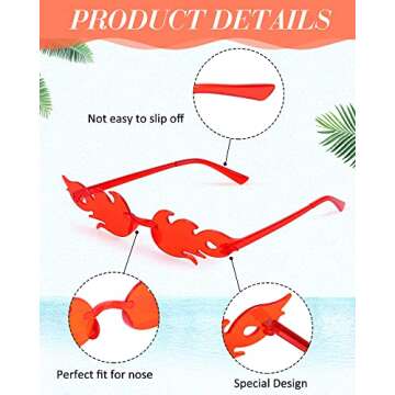 Hoteam Fire Flame Sunglasses - Pack of 24 for Parties