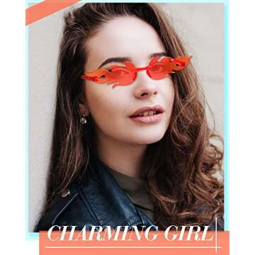 Hoteam Fire Flame Sunglasses - Pack of 24 for Parties