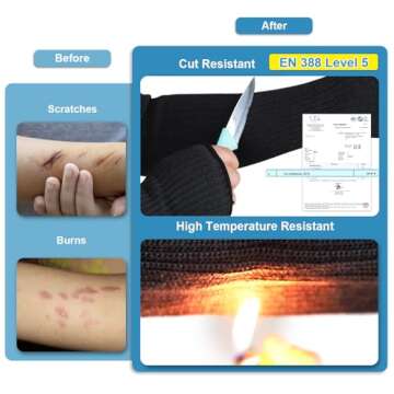 Cut Resistant Arm Protector Gardening Sleeves for Men Women with Thumb Hole - Lightweight & Breathab...