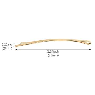 50 Gold Jumbo Bobby Pins for Women - Durable Metal Hair Clips for All Styles