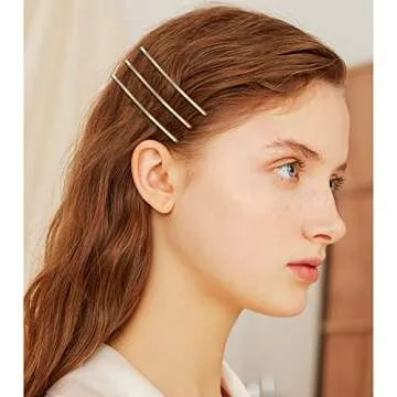 50 Gold Jumbo Bobby Pins for Elegant Hair Styling