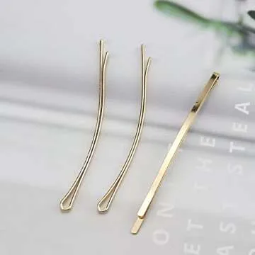 50 Gold Jumbo Bobby Pins for Elegant Hair Styling