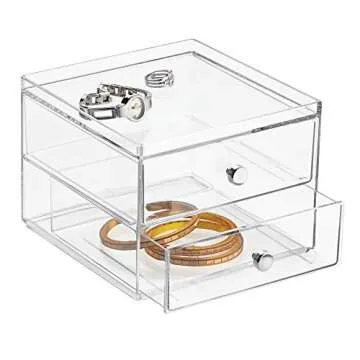 Compact iDesign 2 Drawer Jewelry Box for Organized Storage