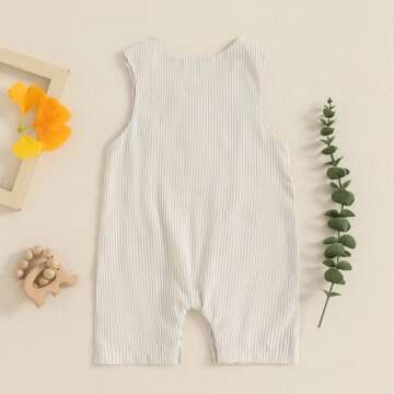 Chloefairy Newborn Baby Boy Mallard Duck Romper Sleeveless Striped Jumpsuit Duck Overalls Summer Hunting Baby Clothes (Apricot, 6-12 Months)