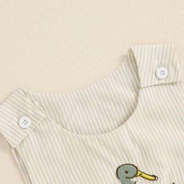 Chloefairy Newborn Baby Boy Mallard Duck Romper Sleeveless Striped Jumpsuit Duck Overalls Summer Hunting Baby Clothes (Apricot, 6-12 Months)