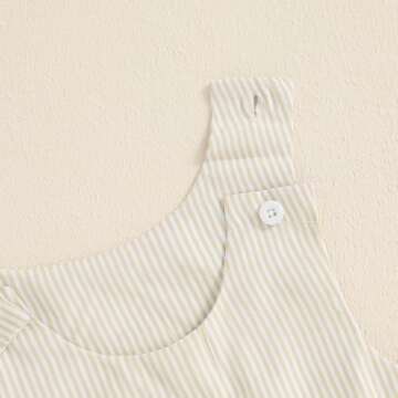 Chloefairy Newborn Baby Boy Mallard Duck Romper Sleeveless Striped Jumpsuit Duck Overalls Summer Hunting Baby Clothes (Apricot, 6-12 Months)