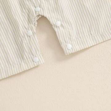 Chloefairy Newborn Baby Boy Mallard Duck Romper Sleeveless Striped Jumpsuit Duck Overalls Summer Hunting Baby Clothes (Apricot, 6-12 Months)