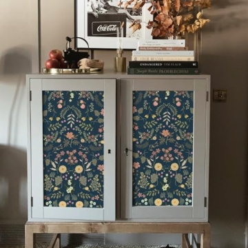 Simon&Siff Navy Blue Floral Peel and Stick Wallpaper