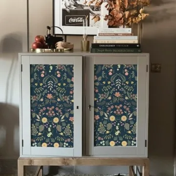 Simon&Siff Navy Blue Floral Peel and Stick Wallpaper