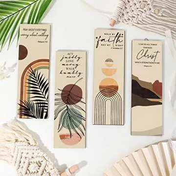 Queekay Bible Verses Wall Art in Boho Style - 4 Pcs