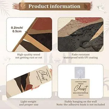 Queekay Bible Verses Wall Art in Boho Style - 4 Pcs