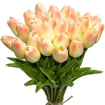 JOEJISN 30pcs Real Touch Tulip Bouquet for All Occasions