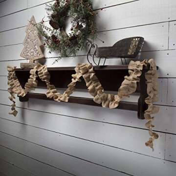 Rustic Jute Burlap Garland Set of 3 for Holidays