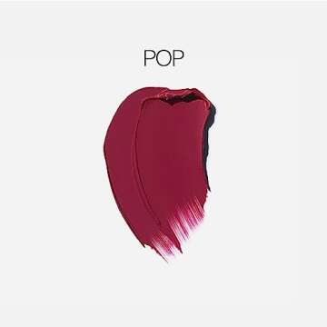 Saie Lip Blur Soft Matte Lipstick - Long Lasting Lipstick with Hydrating, Buildable Coverage - Enriched with Hyaluronic Acid + Softening Jojoba to Nourish Lips - Pop (0.07 oz)