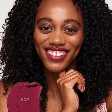 Saie Lip Blur Soft Matte Lipstick - Long Lasting Lipstick with Hydrating, Buildable Coverage - Enriched with Hyaluronic Acid + Softening Jojoba to Nourish Lips - Pop (0.07 oz)