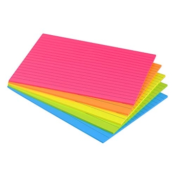 Lined Sticky Notes 6X8 in Bright Ruled Post Stickies Colorful Super Sticking Power Memo Pads Its Str...